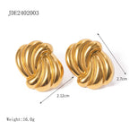 18K Gold Ocean Wave Statement Stud Earrings