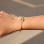 18K Gold Solstice Glow Sun Paperclip Chain Toggle Bracelet Jewelry Set