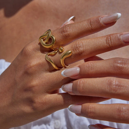 18K Gold Pretzel Statement Ring