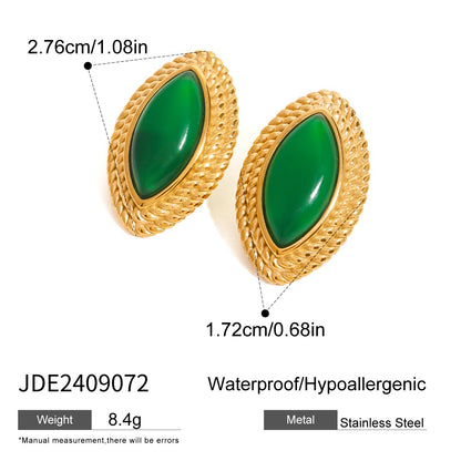 18K Gold Retro Pop Color Statement Stud Earrings