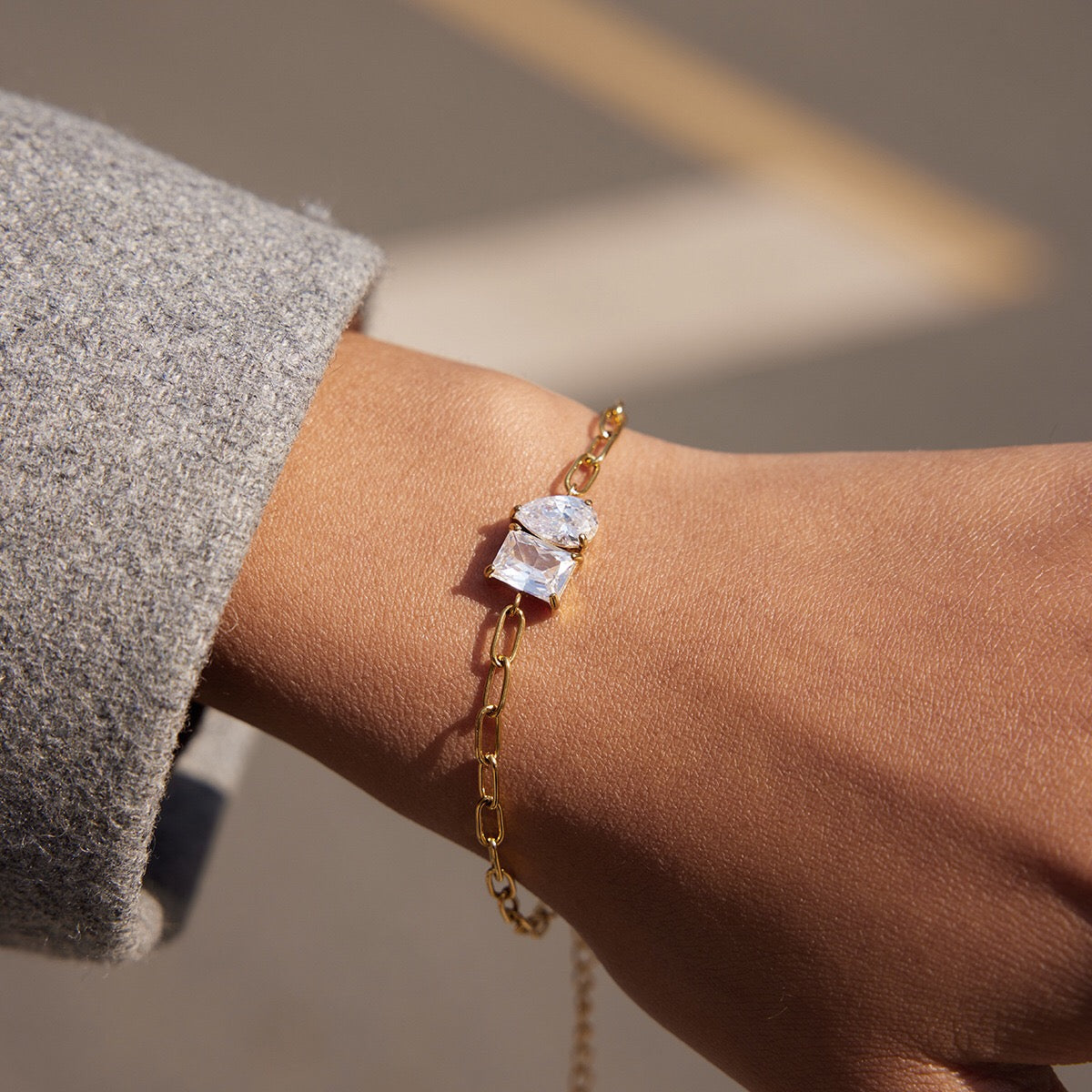 18K Gold Perfect Match Paperclip Chain Dainty Bracelet