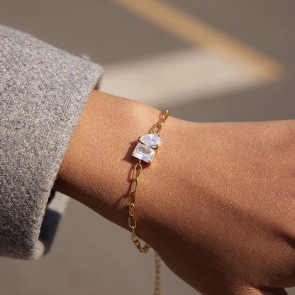 18K Gold Perfect Match Paperclip Chain Dainty Bracelet