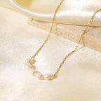 18K Gold Dainty Pearl Chain Necklace