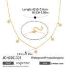 18K Gold Star Flower Dainty Chain Y Shape Layered Necklace Set