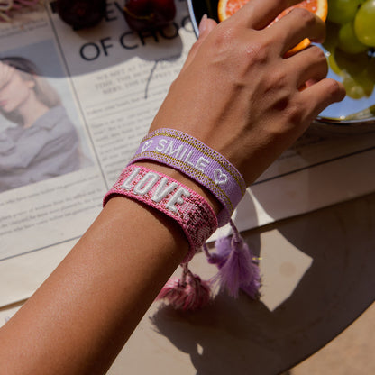 Clean Girl Pink Wristband Friendship Bracelet