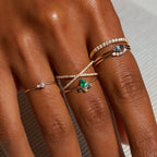 18K Gold Cross Stacking Ring