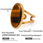 18K Gold Old Money Oval Gemstone Statement Ring