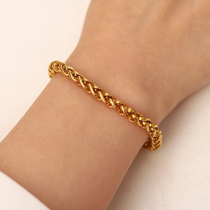 18K Gold Braided Chain Bracelet