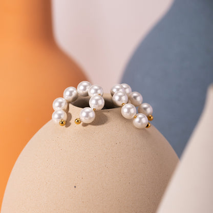 18K Gold Classic Pearl Ear Cuffs