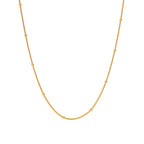 18K Gold Delicate Beaded Chain Choker Necklace