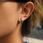 18K Gold and Silver Two Tone Dantiy Stud Earrings