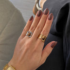 18K Gold Untamed Tiger Eye Statement Band Ring