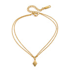 18K Gold Linked Double Chain Dainty Anklet
