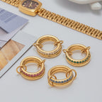 18K Gold Double Link Spinelli Connected Stacking Pave Eternity Ring