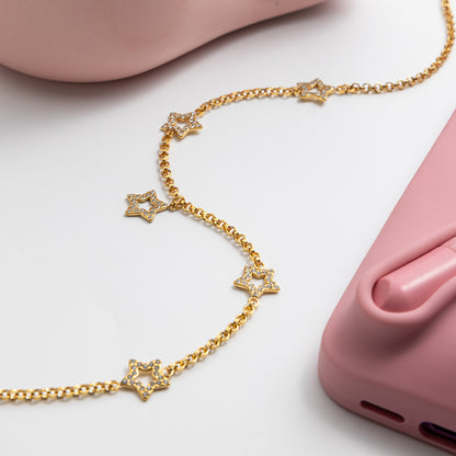 18K Gold Bling Star Chain Statement Necklace