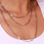 18K Gold Paperclip Necklace