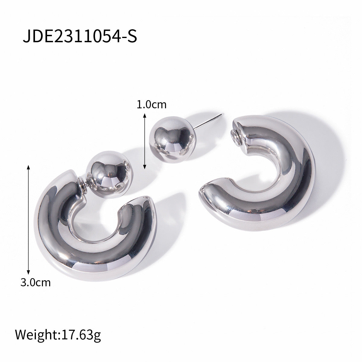 18K Gold Chunky Hoop Statement Huggie Earrings