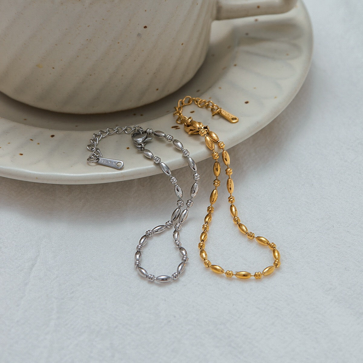 18K Gold Silver Waterproof Minimalist Hand Chain Jewelry Bracelet