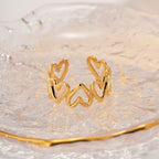 18K Gold Heart Band Ring