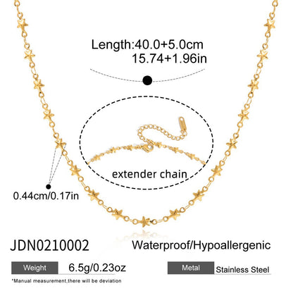 18K Gold Heaven Sent Angel Wing Pendant Star Dainty Chain Layered Necklace Set