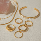 18K Gold Waterproof Elegant Pearl Hand Chain Bracelet