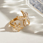 18K Gold Bling Starfish Statement Ring