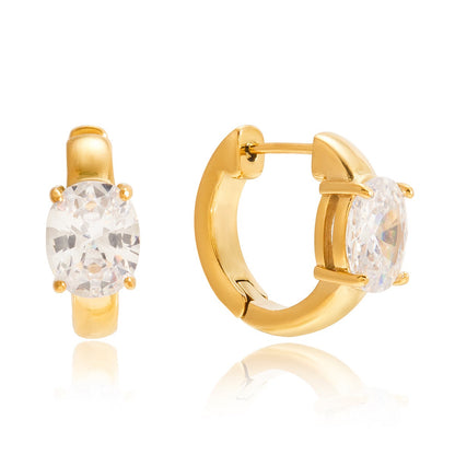 18K Gold Essential Bling Small Hoop Huggie Earrings