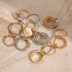 18K Gold and Silver Two Tone Connected Multi Layers Spinelli Trinity Stacking Rings