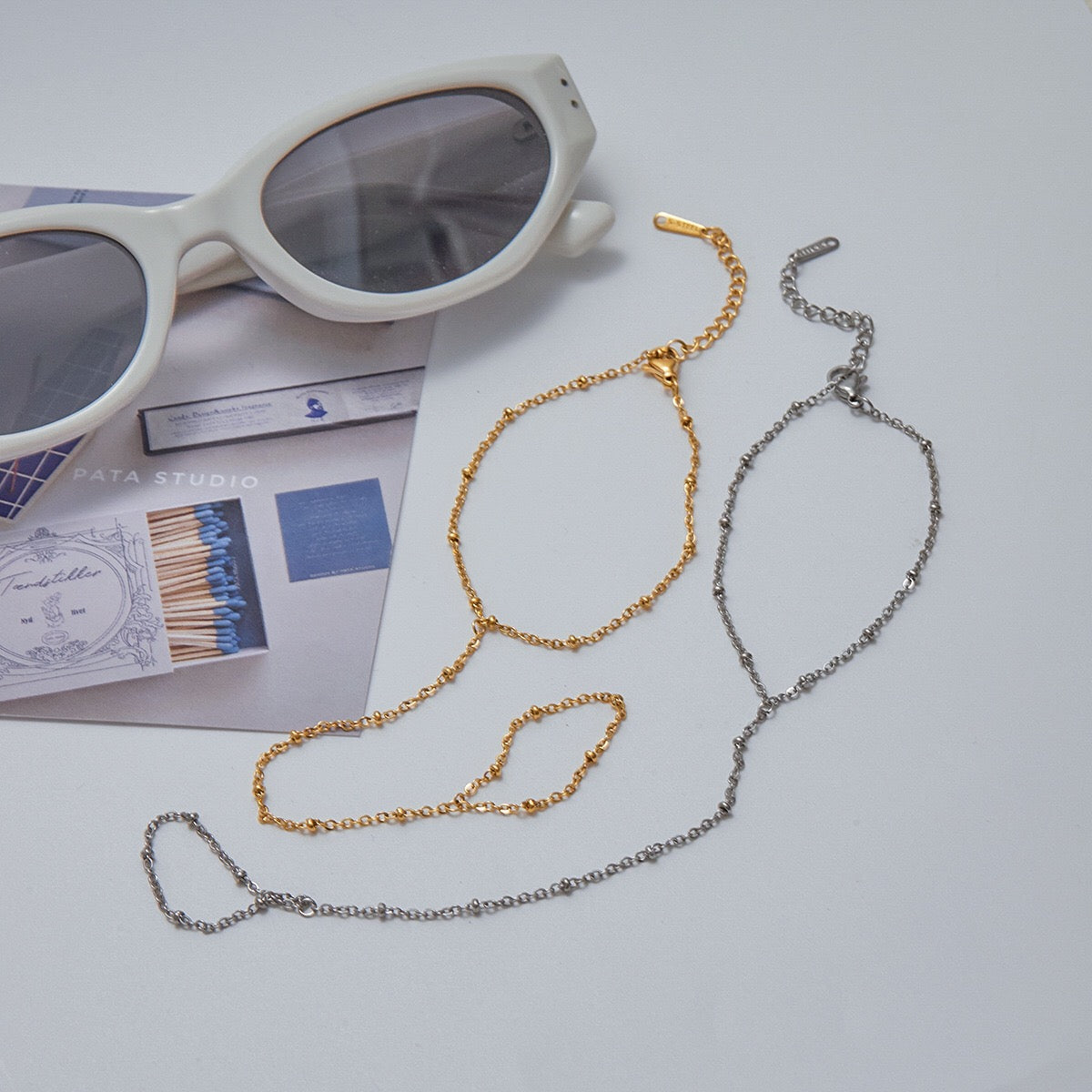 18K Gold Silver Waterproof Minimalist Hand Chain Jewelry Bracelet