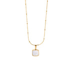 18K Gold Mother of Pearl Dainty Pendant Necklace