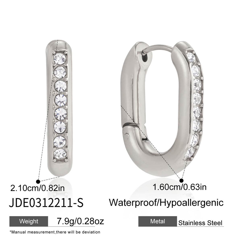 18K Gold and Silver Midnight Tease CZ Small Hoop Huggie Earrings