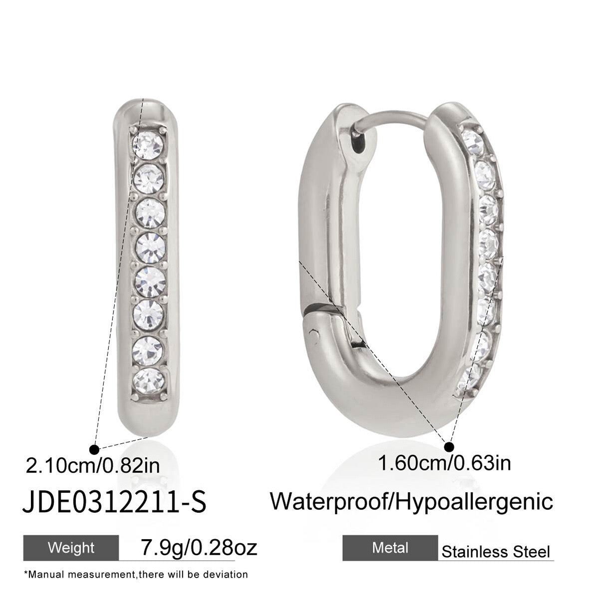 18K Gold and Silver Midnight Tease CZ Small Hoop Huggie Earrings