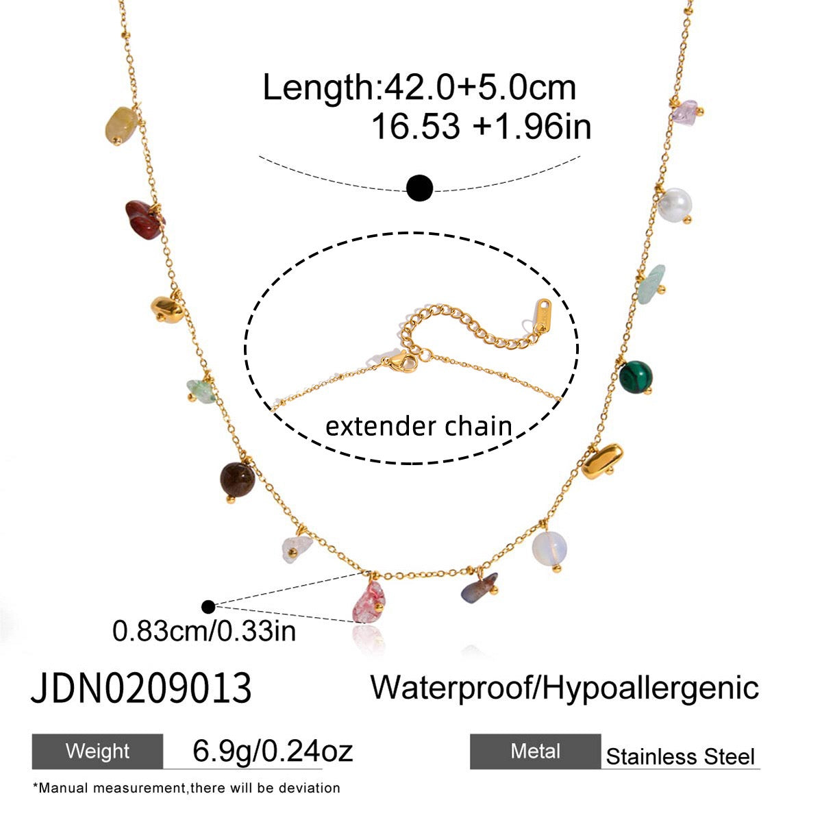 18K Gold Sunkissed Memory Color Beads Chain Bracelet