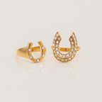 18K Gold Bling Horseshoe Statement Ring