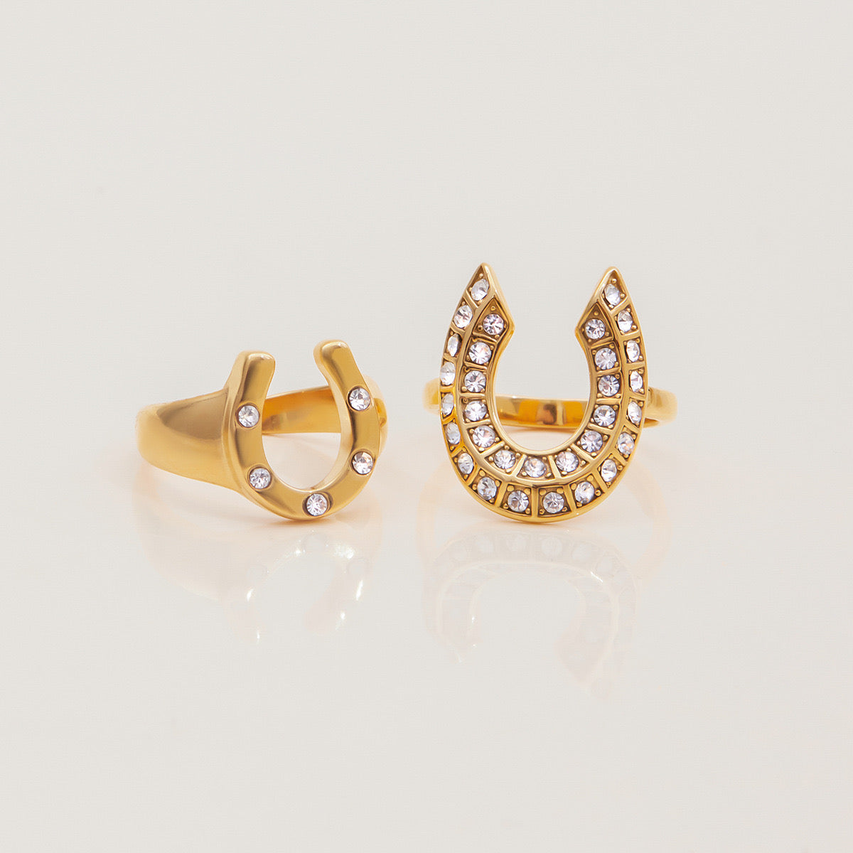 18K Gold Bling Horseshoe Statement Ring
