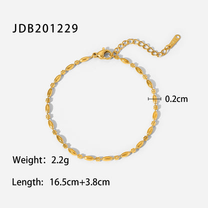 18K Gold Silver Waterproof Minimalist Hand Chain Jewelry Bracelet