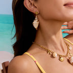 18K Gold Summer Chunky Shell Charm Necklace