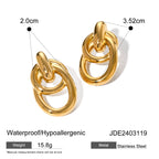18K Gold Interlocked Statement Hoop Stud Earrings