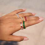18K Gold Pink Affair Tennis Eternity Ring