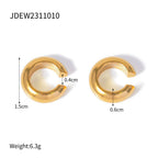 18K Gold Bling Statement Huggie Earrings Ear Cuff Set