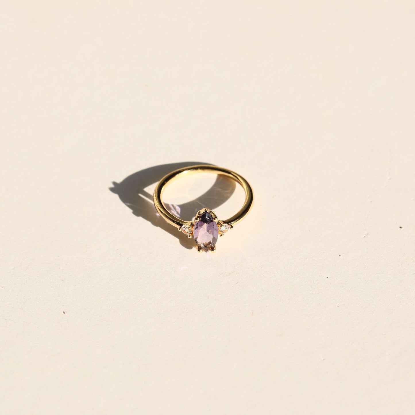 18K Gold Minimalist Birthstone Ring