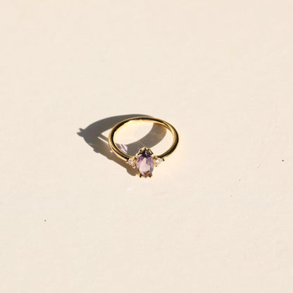 18K Gold Minimalist Birthstone Ring