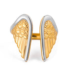 18K Gold and Silver Two Tone Angel Wings Cuff Ring