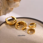 18K Gold Classic Dome Small Hoop Huggie Earrings