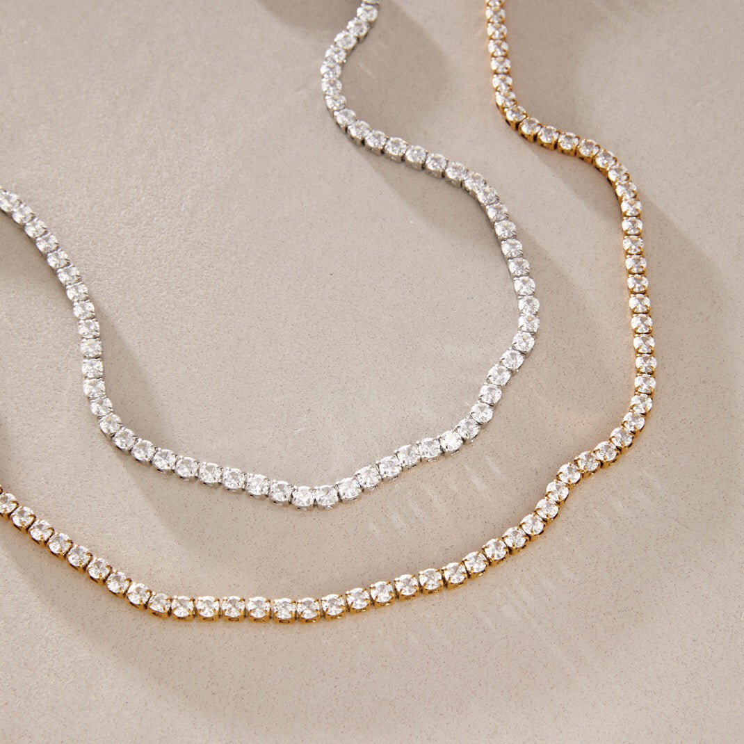 18K Gold and Silver The Socialite Tennis Necklace