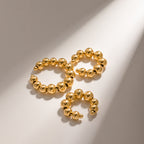 18K Gold Classic Beaded Ear Cuffs
