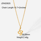 18K Gold Dainty Snake Pendant Necklace