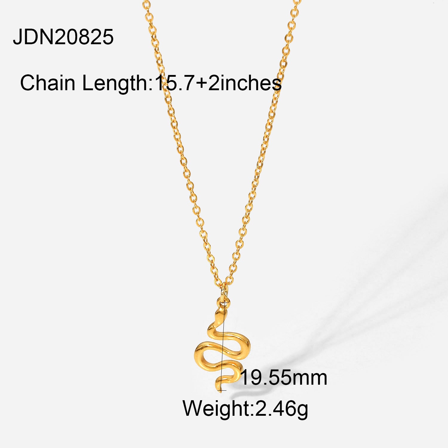 18K Gold Dainty Snake Pendant Necklace