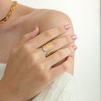 18K Gold and Silver Two Tone Angel Wings Cuff Ring