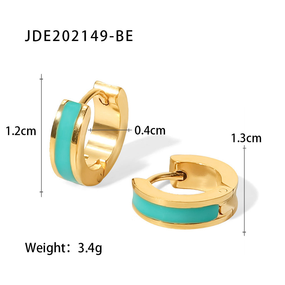 18K Gold Color Small Hoop Huggie Earrings